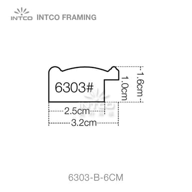 6303-B-6CM — 3.2cm Natural PS Picture Frame Moulding