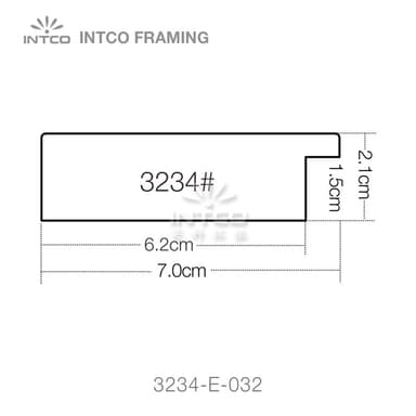 3234-E-032 — 7.06cm Silver PS Picture Frame Moulding