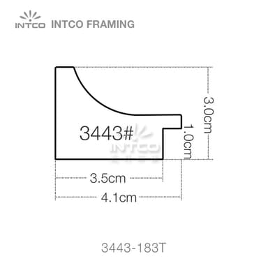 3443-183T — 4.1cm Natural PS Picture Frame Moulding