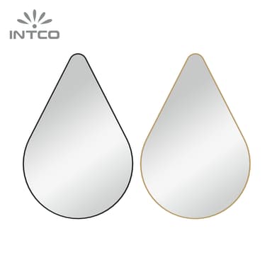 Intco metal frame mirror are available in two colors, black and gold