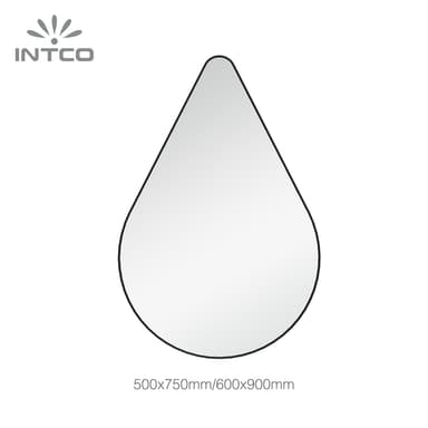 Black water drop metal frame wall mirror