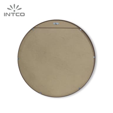 Intco metal frame mirror has a MDF backing with keyhole