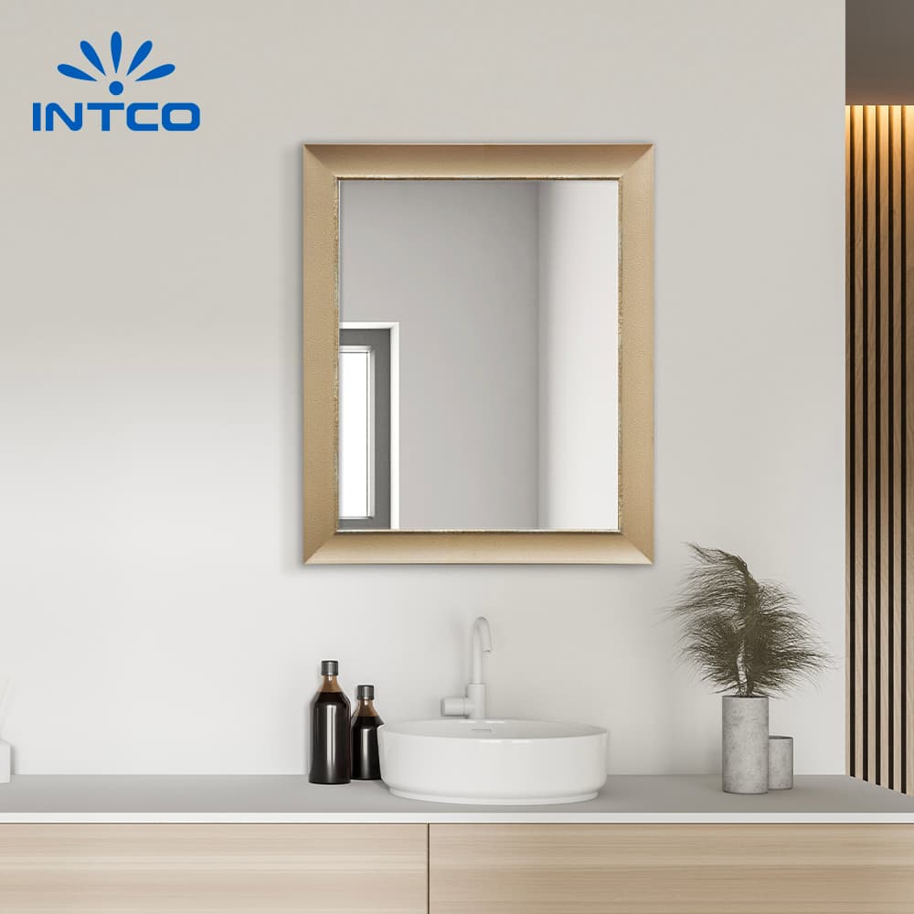 16”x20” Classic Decorative Leather Frame Bathroom Wall Mirror