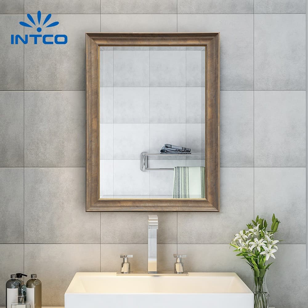 24”x36” Rustic Distressed Traditional Wood Wall Mirror